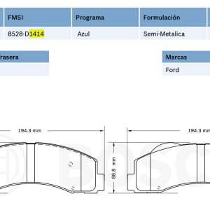 Balata delantera p/ Ford F-150 13-15 - BOSCH (8528-D1414 )