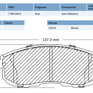 Balata delantera p/ Infiniti, Nissan, Suzuki - BOSCH (BB815A)