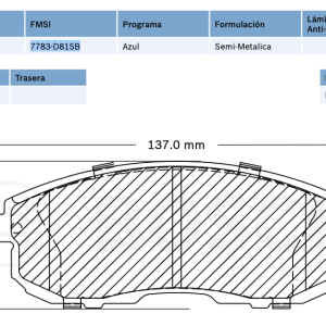 Balata delantera p/Nissan - BOSCH (7783-D815B )