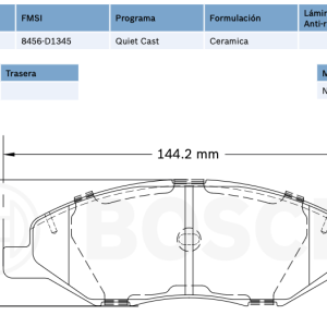 Balata delantera Bosch p Nissan (8456-D1345)