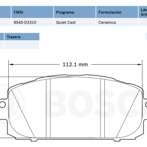 Balata delantera Bosch para Nissan SENTRA 2020-2024 ( 9545-D2310)