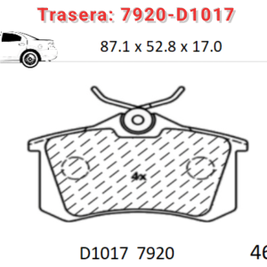 Balata trasera Canabrake p/ Audi, Seat, VW (7920-D1017)