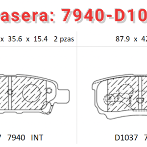 Balata trasera Canabrake p/Chrysler, Jeep, Dodge (7940-D1037)