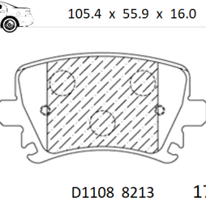 Balata Trasera Canabrake p/Audi, Seat, VW (8213-D1108)