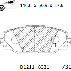Balata delantera Canabrake p/Toyota (8331-D1211)