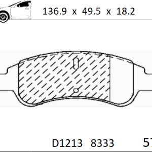 Balata trasera Canabrake p/Fiat, Peugeot (8333-D1213)