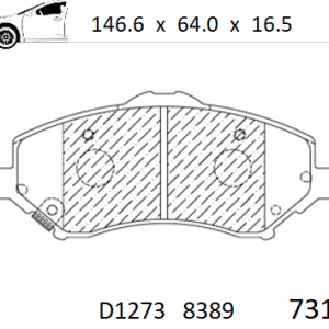 Balata delantera Canabrake p/Jepp, VW, Dodge, Ram (8389-D1273)