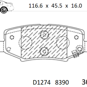 Balata trasera Canabrake p/Jeep (8390-D1274)