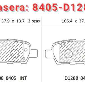 Balata trasera Canabrake p/ Nissan, Renault (8405-D1288)