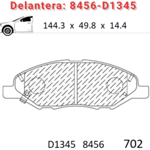 Balata delantera Canabrake p/Nissan (8456-D1345)