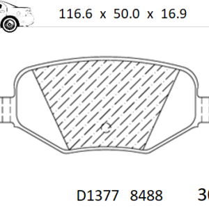 Balata trasera Canabrake p/ Ford, Lincoln (8840-D2036)