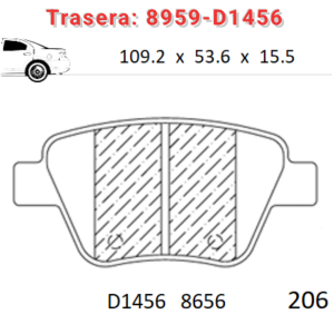 Balata Trasera Canabrake p/ Audi, Seat y VW (8959-D1456)