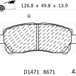 Balata delantera Canabrake p/Toyota (8671-D1471)