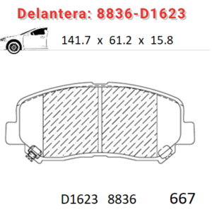 Balata delantera Canabrake p/ Mazda (8836-D1623)