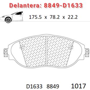 Balata delantera Canabrake p/ Audi, Seat, VW (8849-D1633)