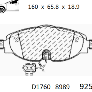 Balata delantera Canabrake p/Audi, Seat,VW (8989-D1760)