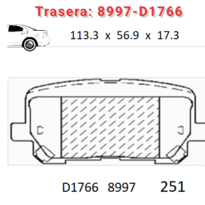 Balata trasera Canabrake p/Charger Police (8997-D1766)