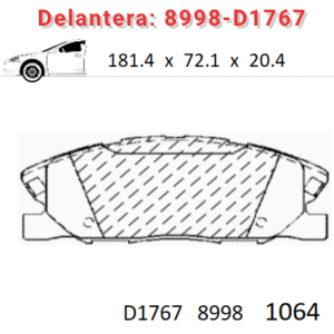 Balata delantera Canabrake p/Charger Police (8998-D1767)