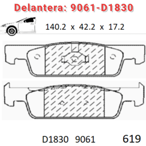 Balata delantera Canabrake p/Renault (9061-D1830)