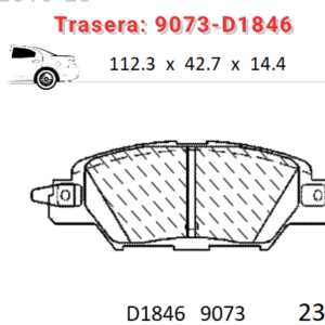 Balata Trasera Canabrake p/Mazda (9073-D1846)