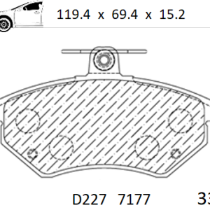 Balata delantera Canabrake p/ VW, Suzuki, Peugeot (7177-D227)