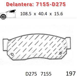 Balata Delantera Canabrake p/Nissan Tsuru II (7155-D275)
