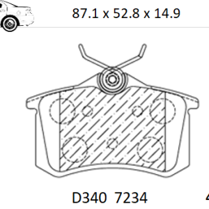 Balata Trasera Canabrake p/Audi, VW, Seat , Renault, Peugeot (7234-D340)