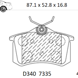 Balata Trasera Canabrake p/Audi, VW, Seat , Renault, Peugeot (7335-D340)