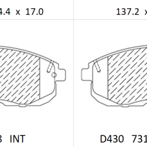 Balata delantera Canabrake p/Nissan (7318-D430;7832-D430;7407-D526;7318-D653;7318-D815;7832-D815;8530-D815)