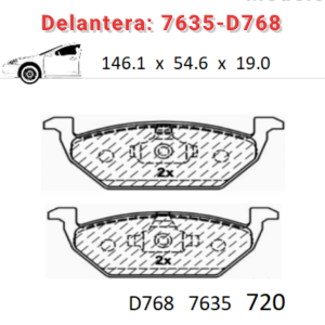 Balata delantera Canabrake p/Audi, Seat, VW, MG (7635-D768)