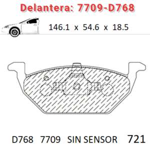 Balata delantera Canabrake p/Audi, Seat, VW, MG (7709-D768)