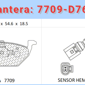 Balata delantera Canabrake p/Audi, Seat, VW, MG (7709-D768A)