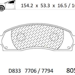 Balata delantera Canabrake p/ Ford (7758-D881)