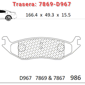 Balata Trasera Canabrake p/Dodge Ram (7869-D967)